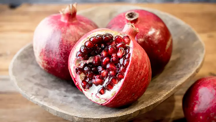Close-up of pomegranates on table